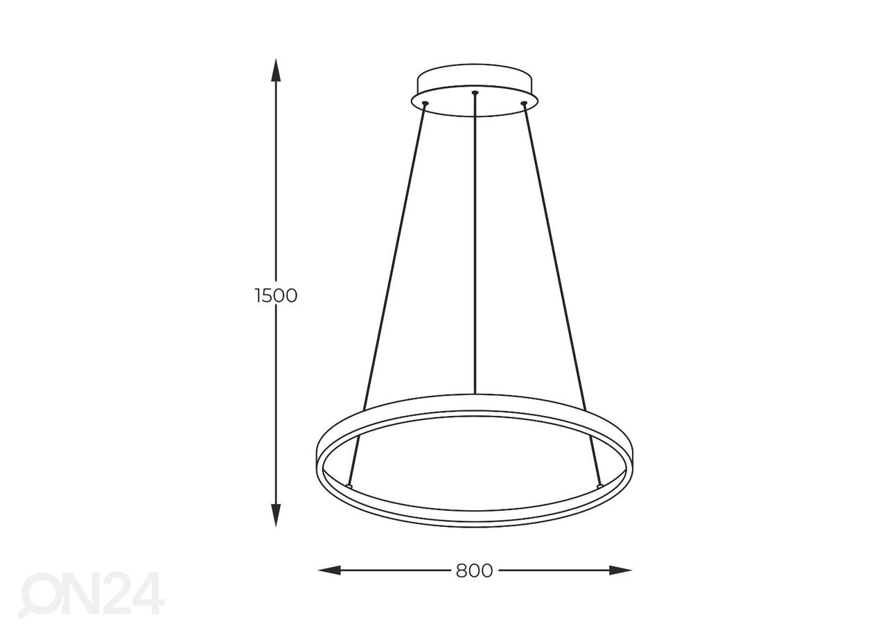 Rippvalgusti Breno Black Ø 80 cm suurendatud