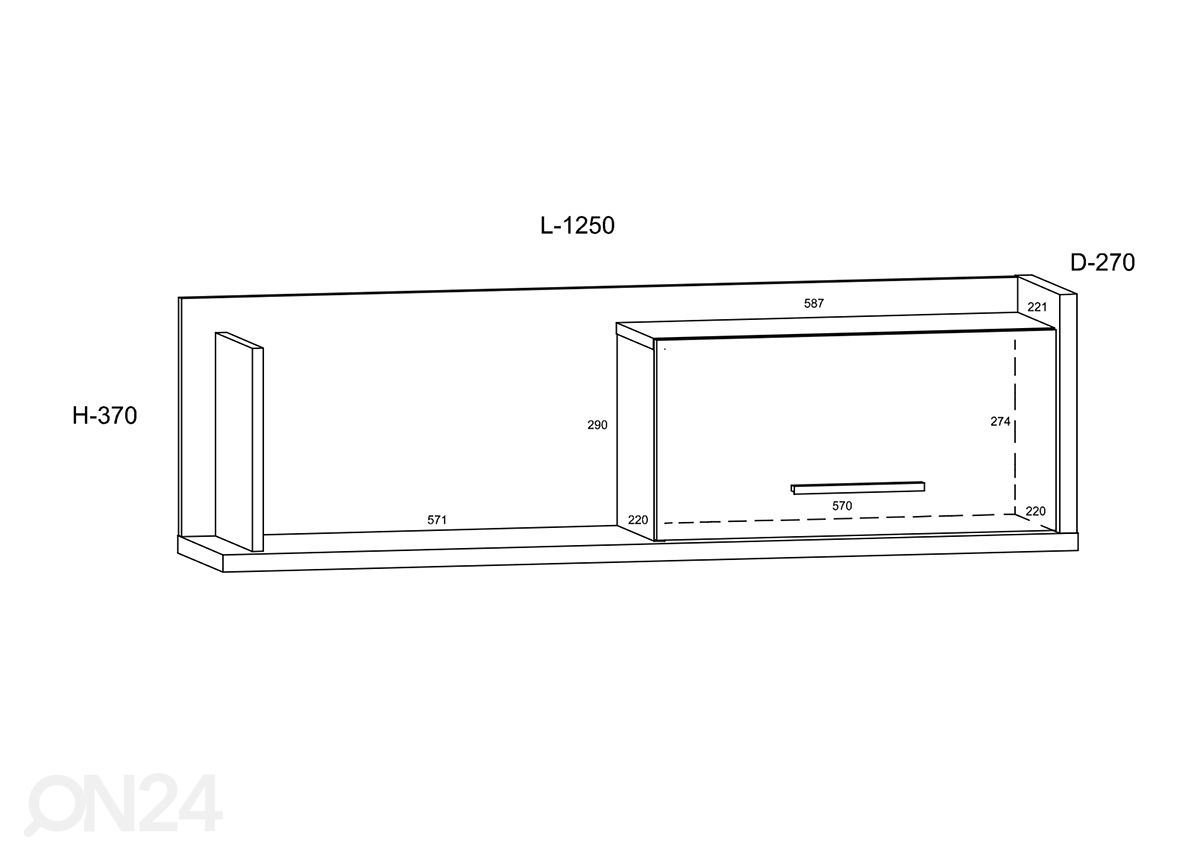 Seinakapp Kinsale 125 cm suurendatud