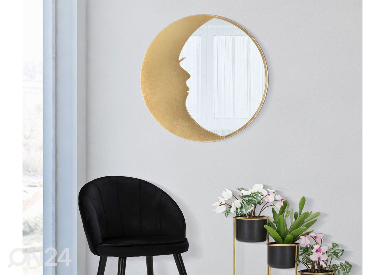 Seinapeegel Moon Ø72.5 cm, kuldne suurendatud