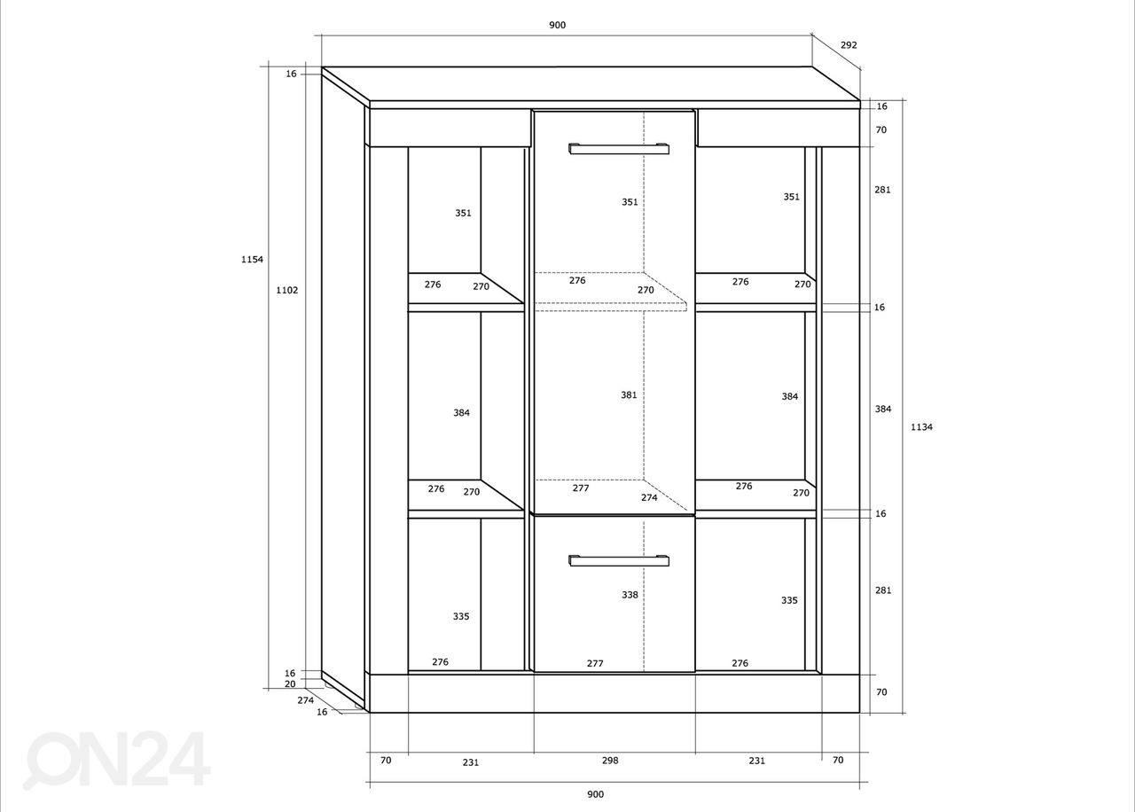 Sektsioon Bally 280 cm suurendatud