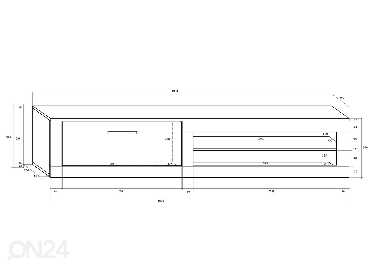 Sektsioon Bally 280 cm suurendatud