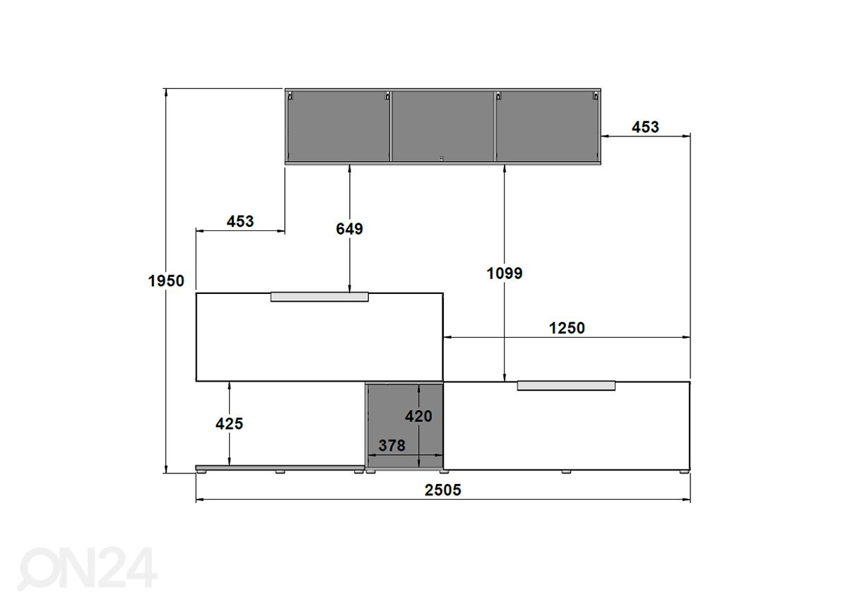 Sektsioon Focus 250 cm suurendatud