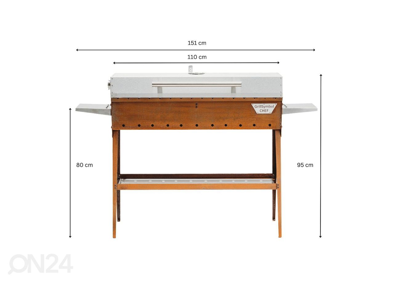 Söegrill GrillSymbol Chef XL suurendatud