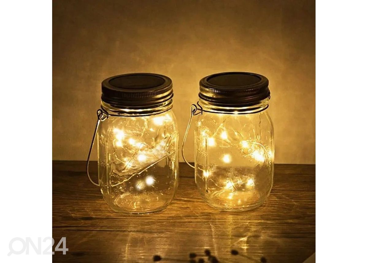 Solarvalgusti Jar 10 LED, 2 tk suurendatud