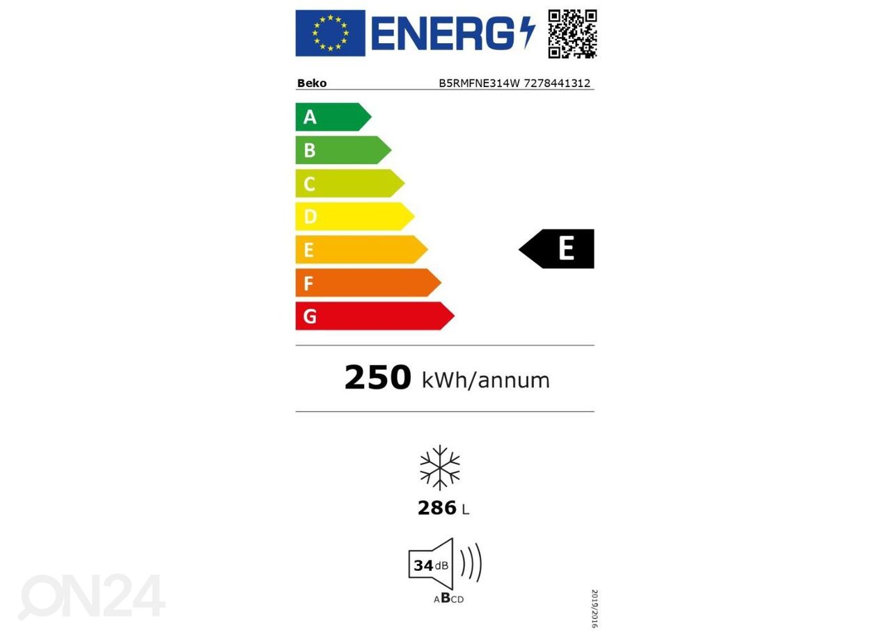 Sügavkülmik Beko B5RMFNE314W suurendatud