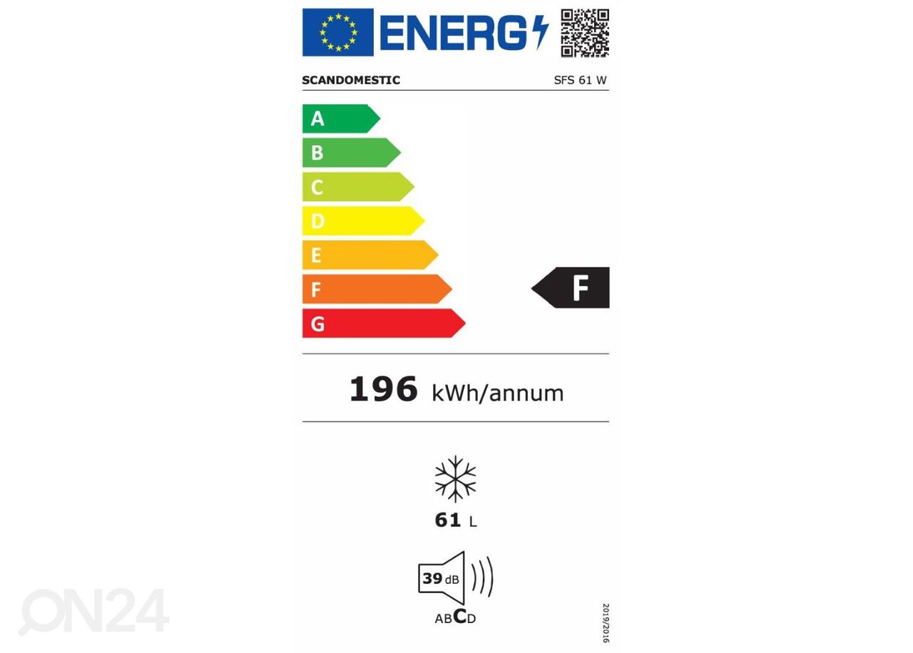 Sügavkülmik Scandomestic SFS61W suurendatud