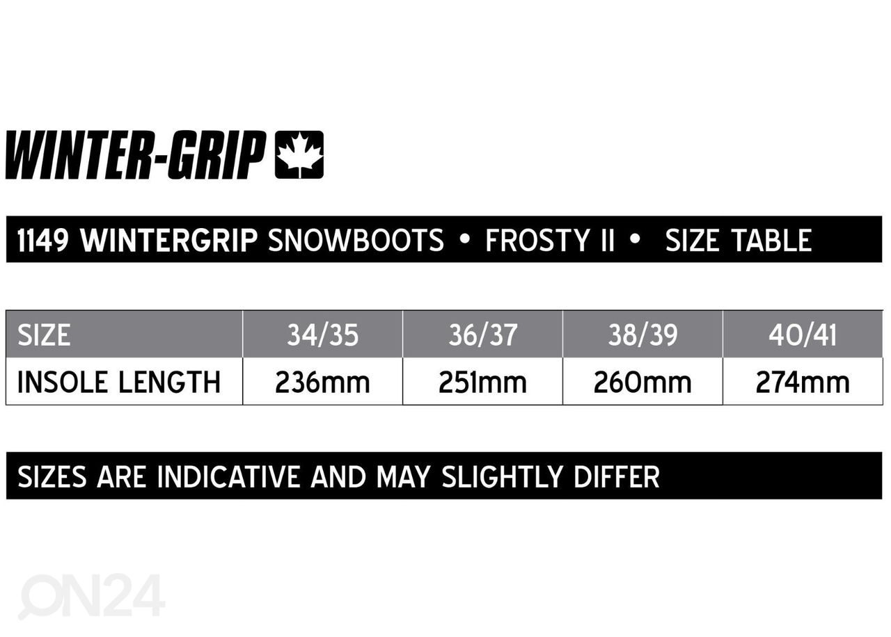 Talvesaapad Frosty II Winter-grip suurus 36/37 suurendatud