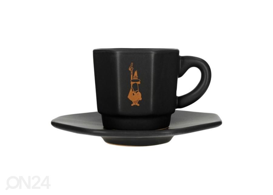 Tasside 4 osaline komplekt Bialetti Perfetto Moka, must suurendatud