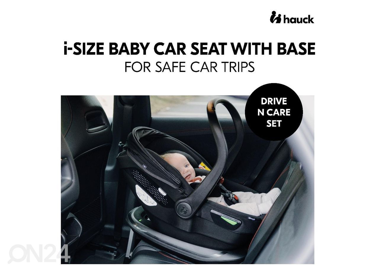 Turvahällikomplekt Isofix alusega Hauck Out & About Drive N Care Set must suurendatud