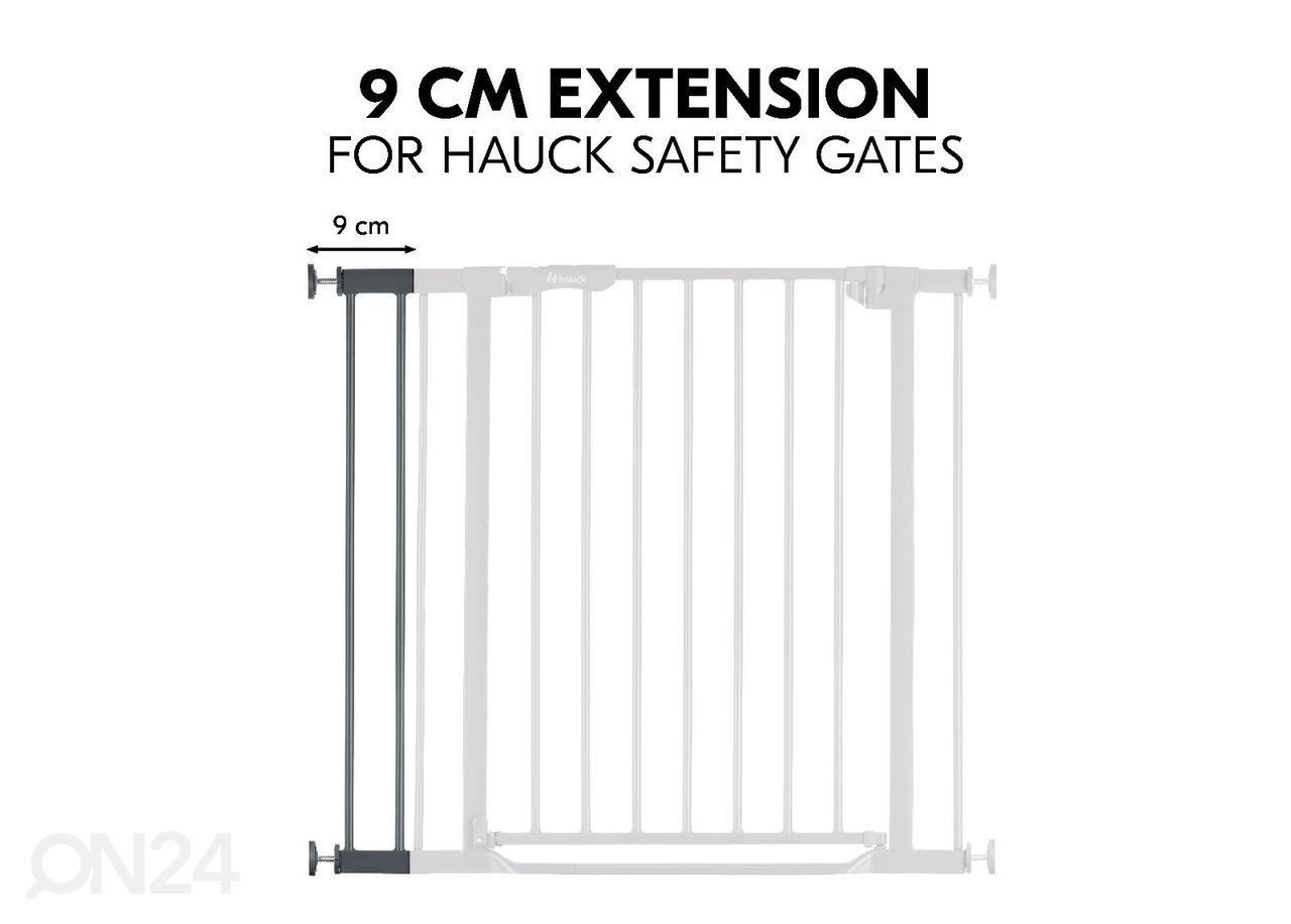 Turvavärava pikendus 9 cm Hauck Select tumehall suurendatud