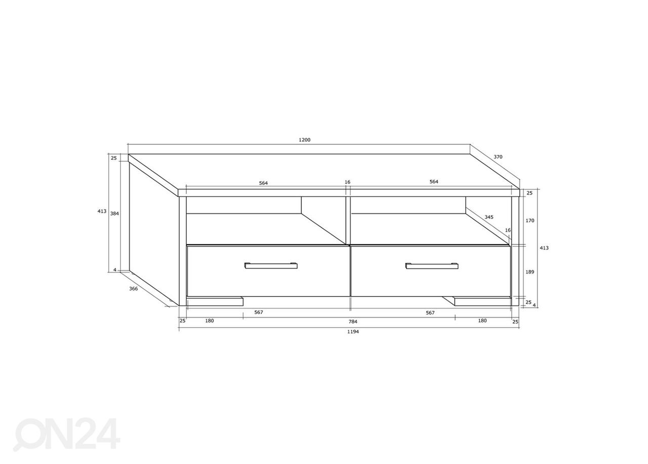 TV-alus 120 cm suurendatud