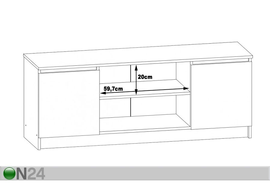 TV-alus 140 cm suurendatud