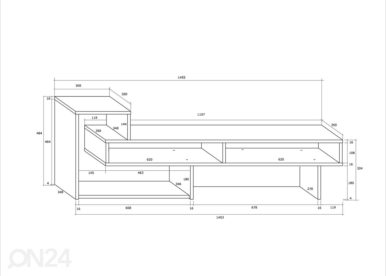 TV-alus 146 cm suurendatud