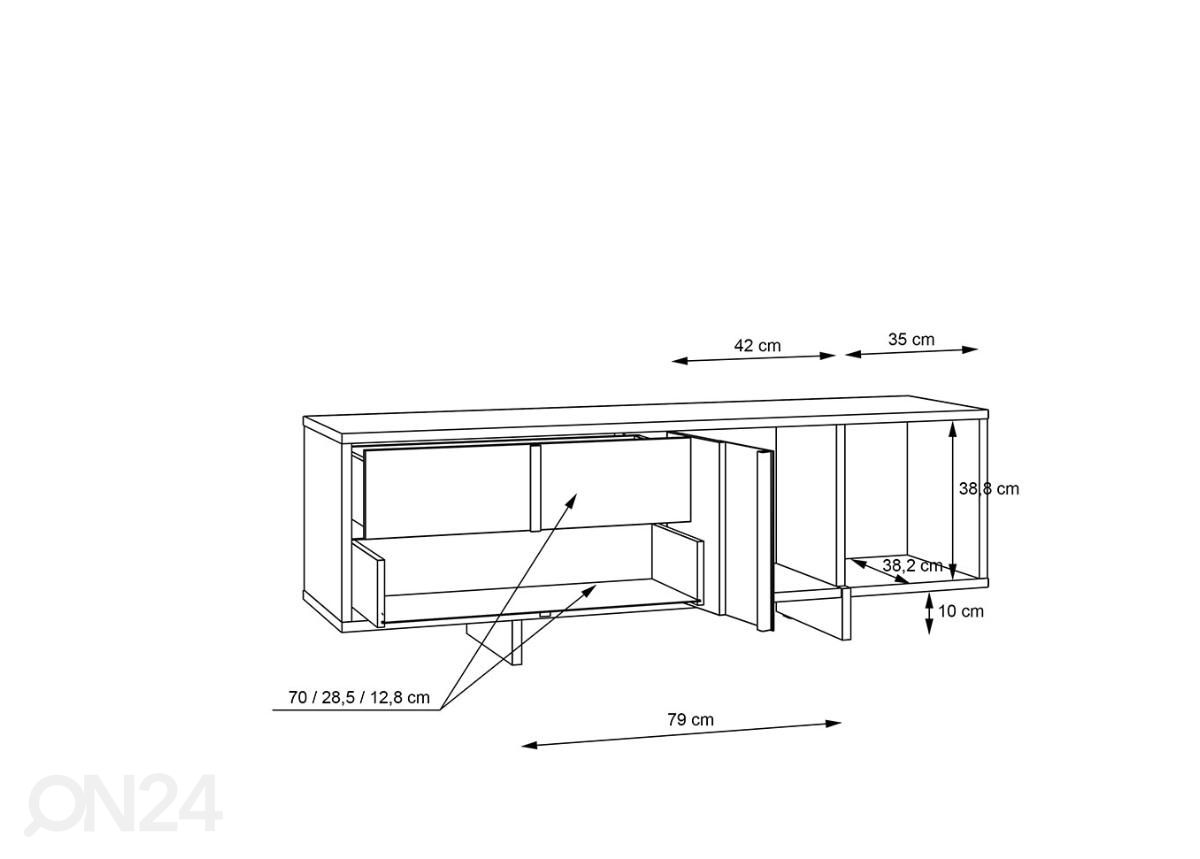 TV-alus 160 cm suurendatud