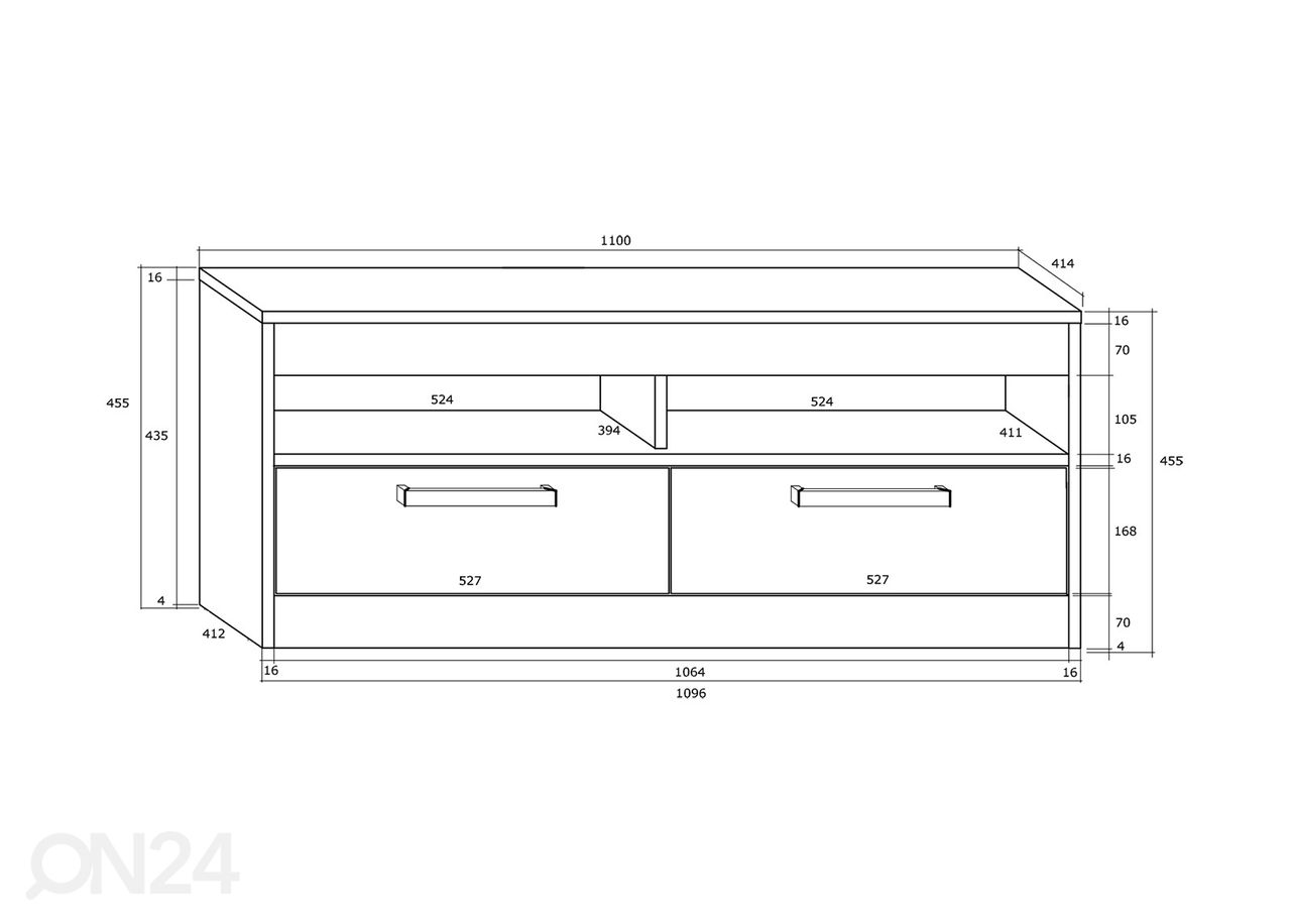 TV-alus Cobhy 110 cm suurendatud