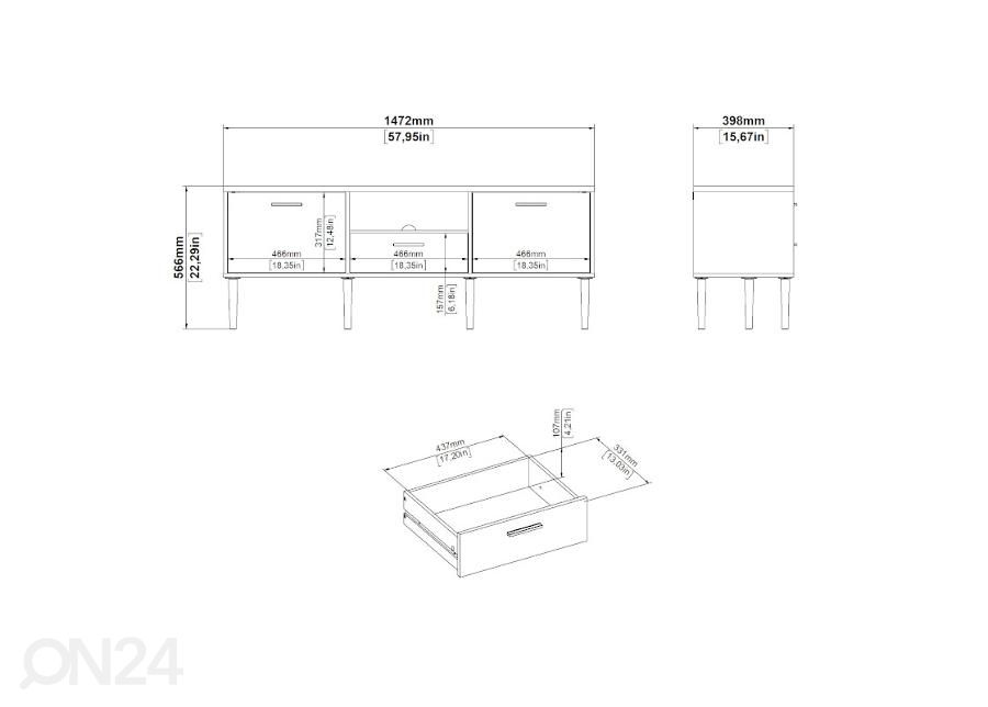 Tv-alus Media 147 cm suurendatud