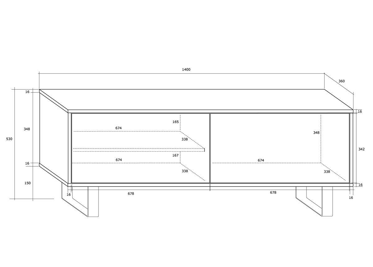 TV-alus Rossca 140 cm suurendatud