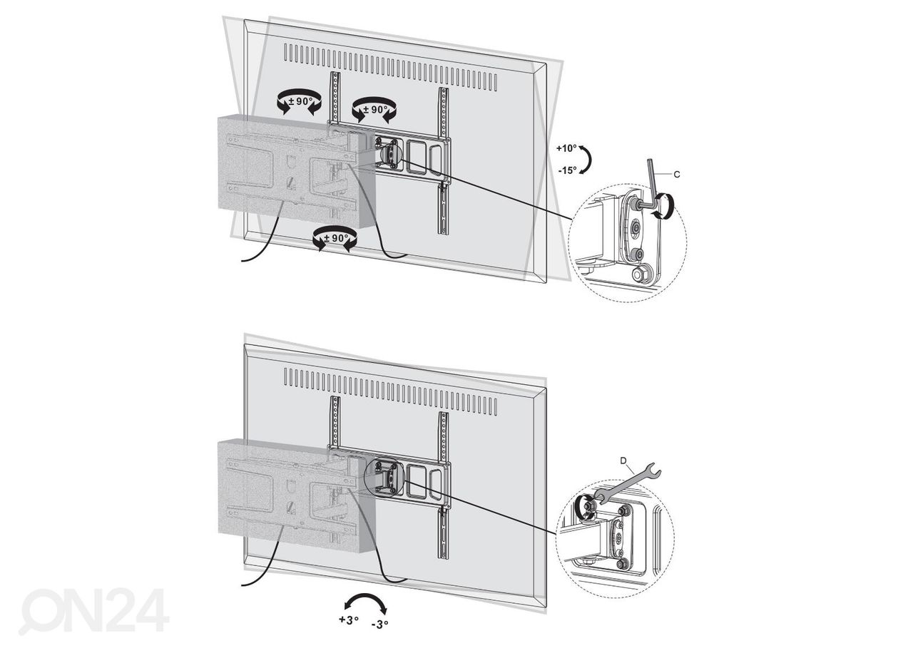 TV kinnitus 37"-70" SHTB363 suurendatud