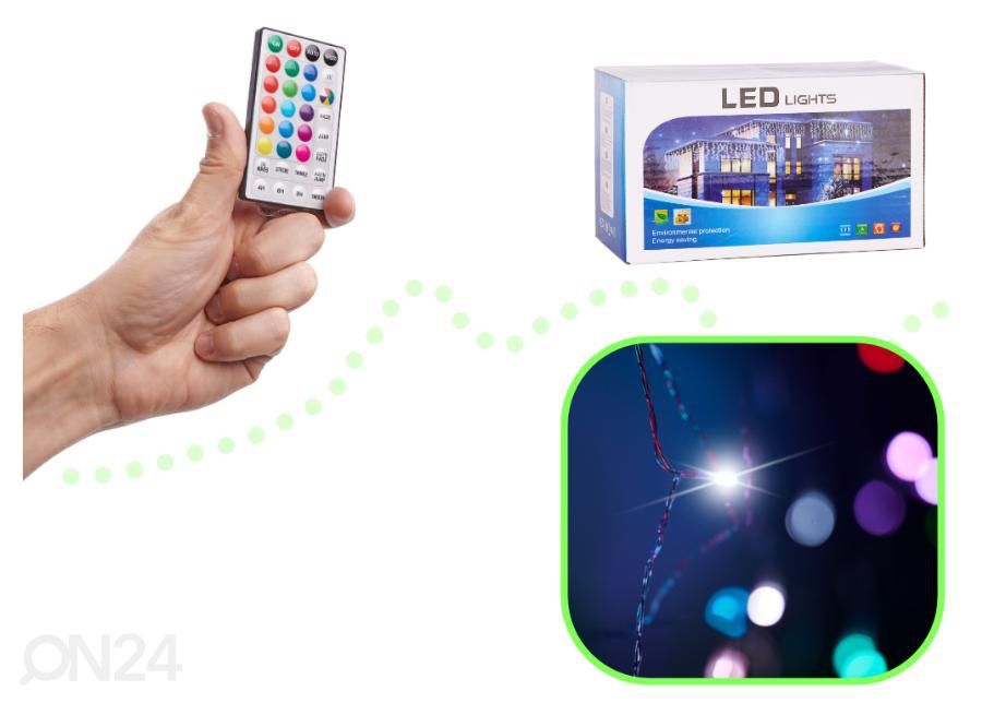 Valguskardin LED tuled 3x3m 200LED USB + pult 16 värvi mäluga suurendatud