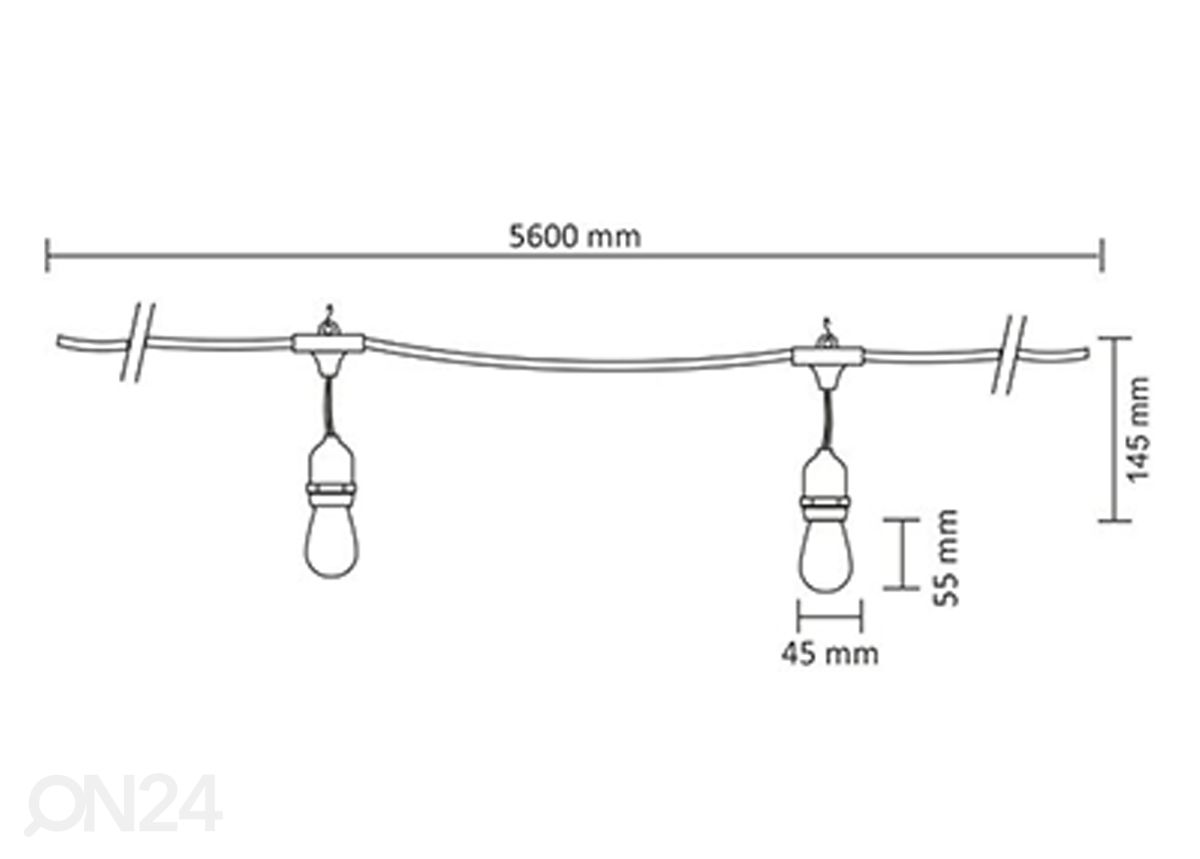 Valguskett Garland Party 5,6 m, 10xE27 suurendatud