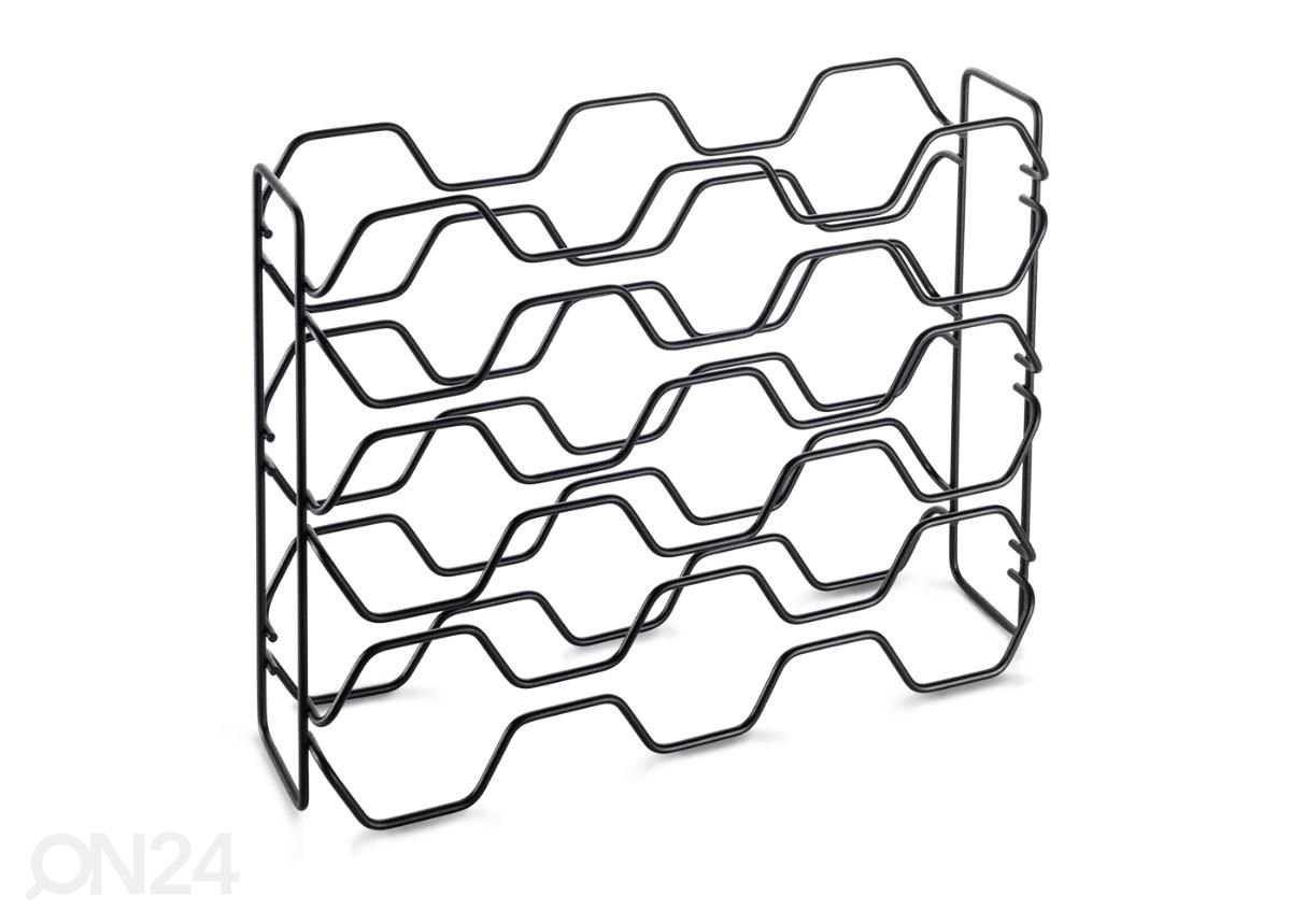 Veiniriiul 15 pudelile Hexagon, 43x12x34 cm, must suurendatud