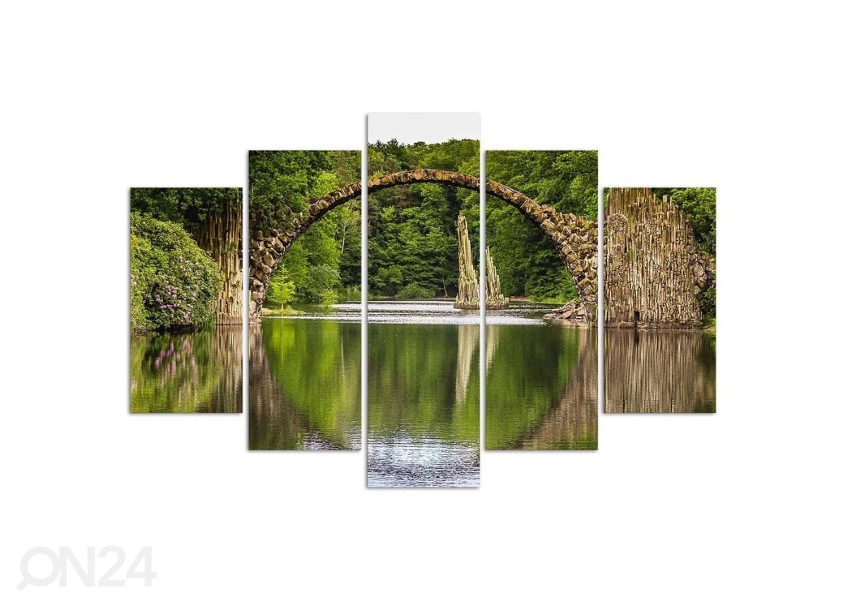 Viieosaline seinapilt Arch bridge over the lak 200x100 cm suurendatud