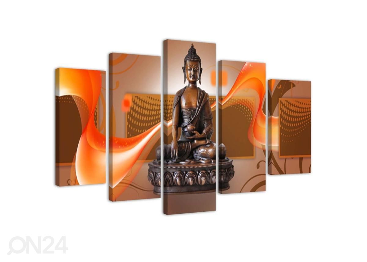 Viieosaline seinapilt Buddha on abstract background 150x100 cm suurendatud