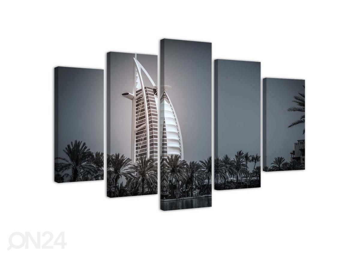 Viieosaline seinapilt Burj Al Arab Hotel in Dubai 150x100 cm suurendatud