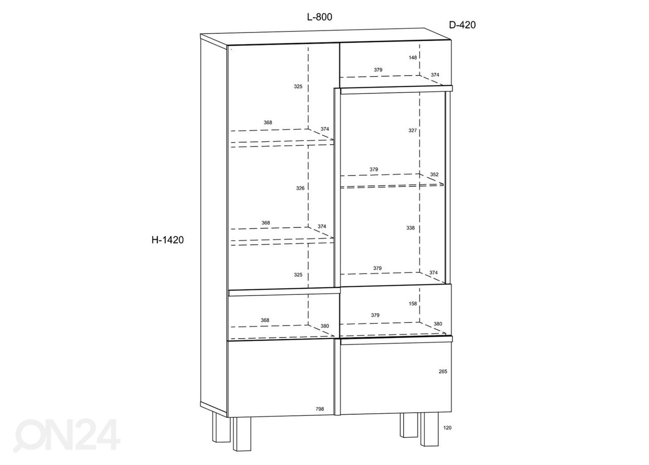 Vitriinkapp 80 cm suurendatud