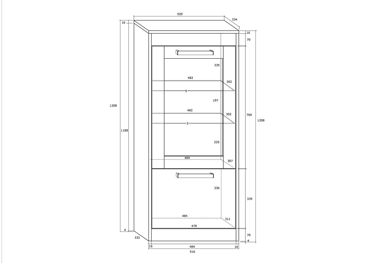 Vitriinkapp Cobhy 52 cm suurendatud