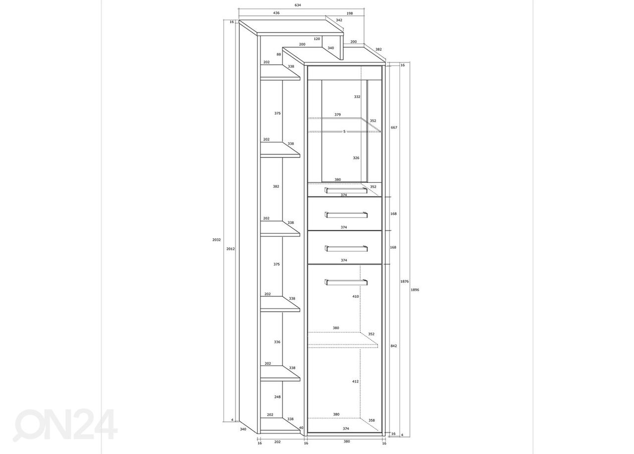 Vitriinkapp Macroom 64 cm suurendatud