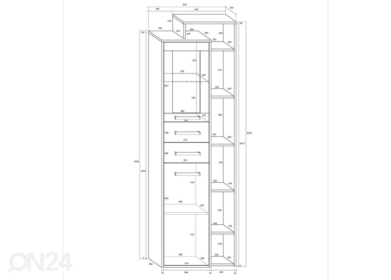 Vitriinkapp Macroom 64 cm suurendatud