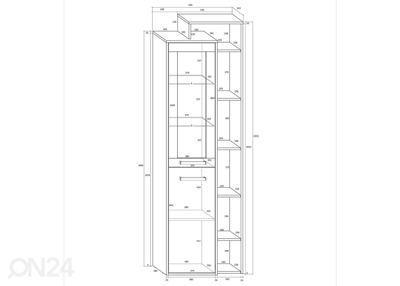 Vitriinkapp Macroom 64 cm suurendatud