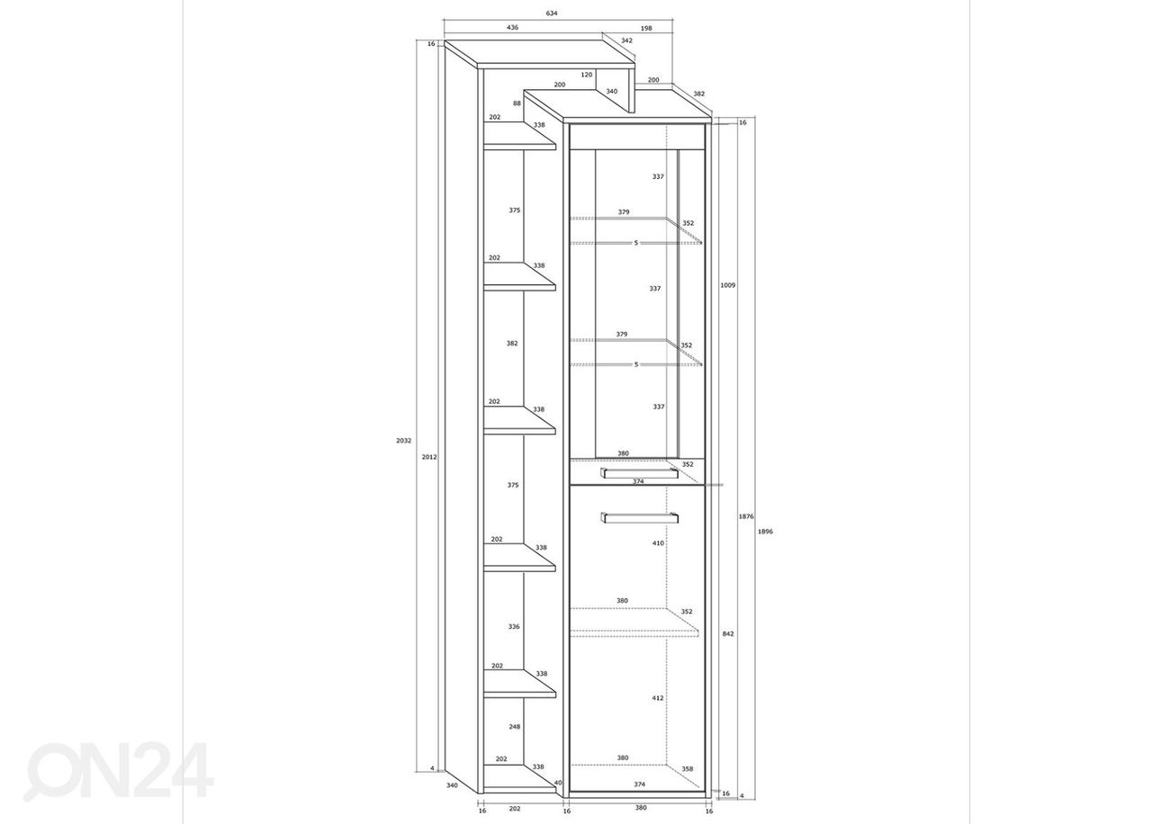 Vitriinkapp Macroom 64 cm suurendatud