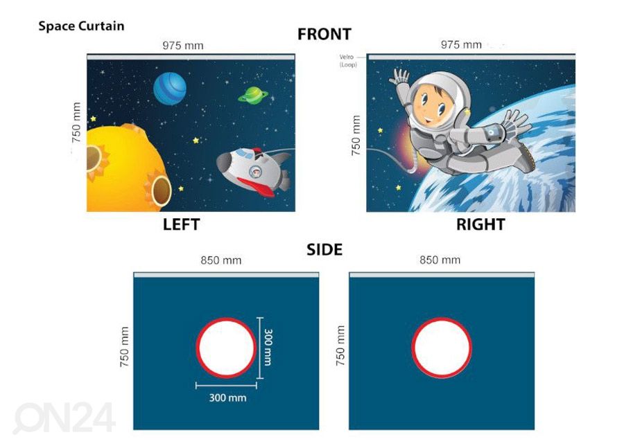 Voodikardin Pino Space 90x200 cm suurendatud