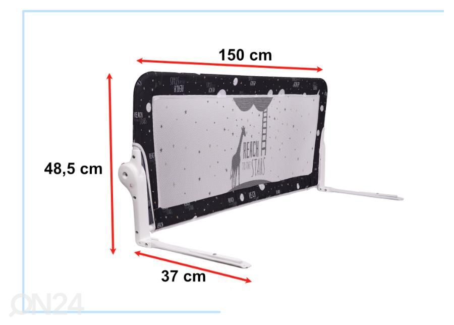 Voodipiire must 150 cm suurendatud