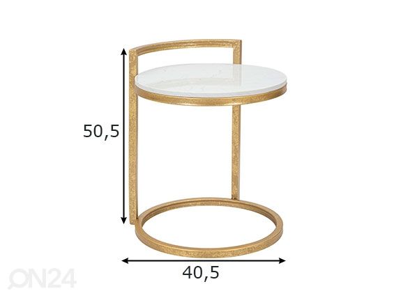 Abilaud Round, kuldne/valge mõõdud