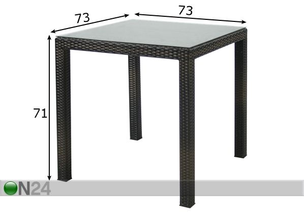 Aialaud Wicker 73x73 cm mõõdud