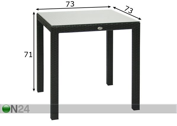 Aialaud Wicker 73x73 cm mõõdud