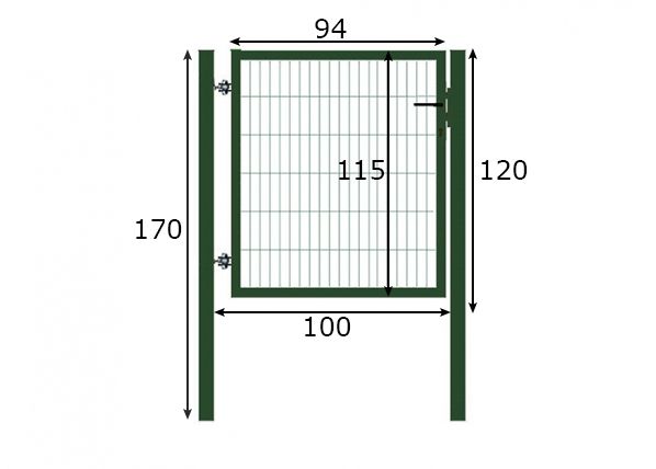 Aiavärav Strong 100x120 cm mõõdud