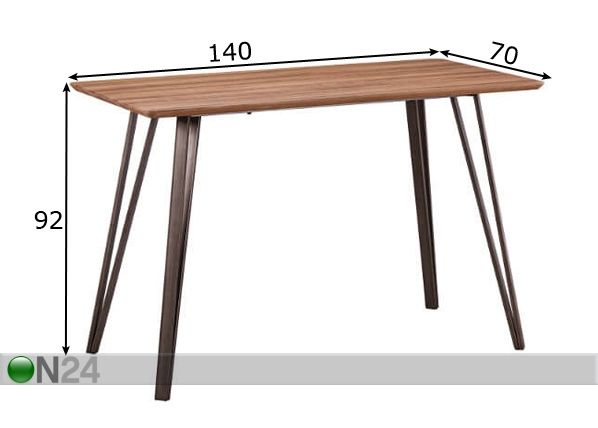 Baarilaud Mate 140x70 cm mõõdud