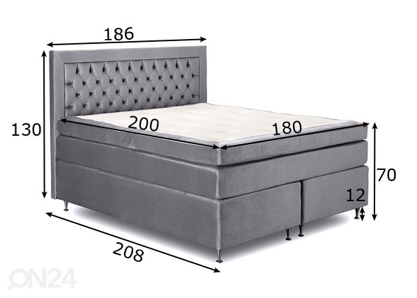 Comfort voodi Hypnos Hemera 180x200 cm mõõdud