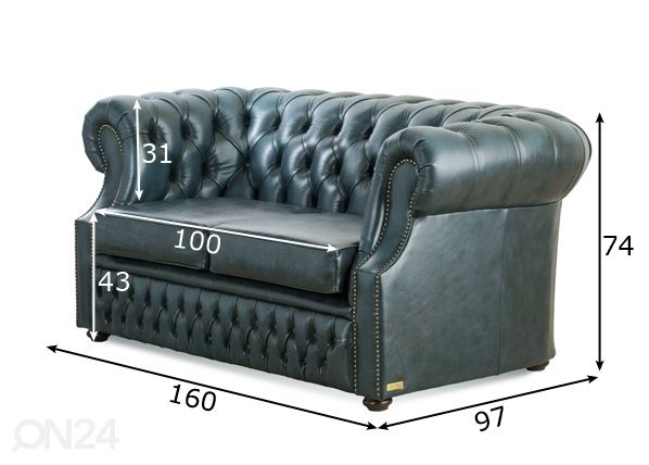 Diivan Chesterfield 2 mõõdud