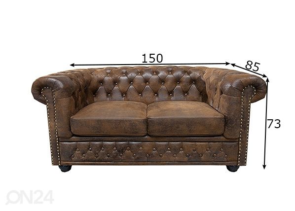 Diivan Chesterfield mõõdud