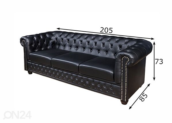 Diivan Chesterfield mõõdud