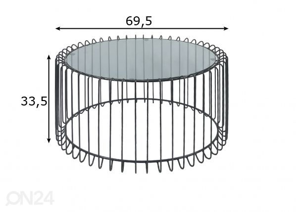 Diivanilaud Ø 69,5 cm mõõdud