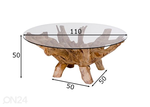 Diivanilaud Manaus Ø110 cm mõõdud