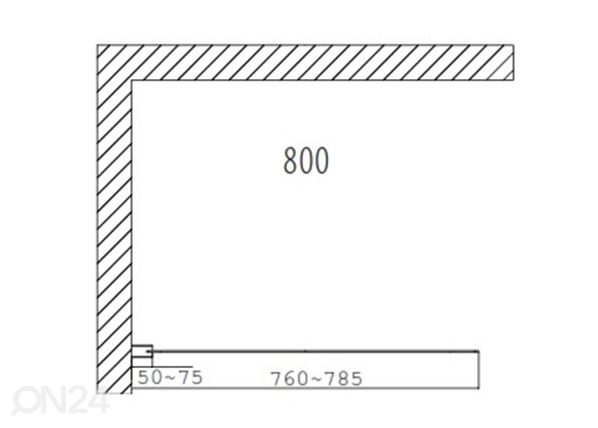 Dušisein Duschy Wall 80 cm mõõdud