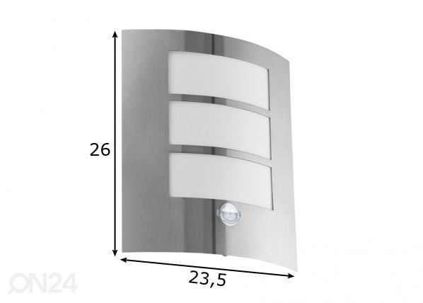 Eglo välisvalgusti liikumisanduriga City mõõdud