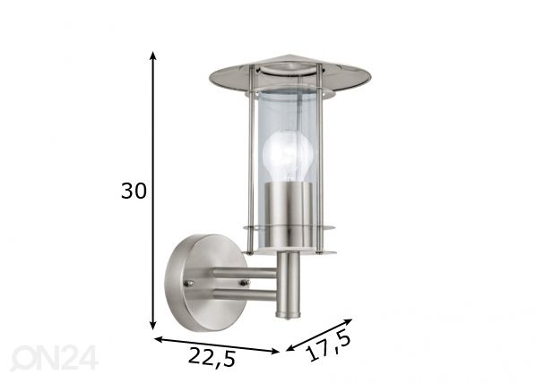 Eglo välisvalgusti Lisio mõõdud